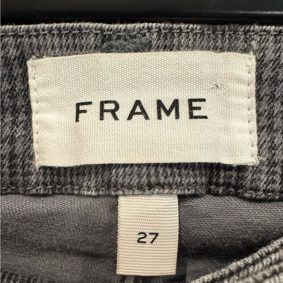 Women’s Frame Le Crop Mini Boot Gray Plaid Denim Jeans: 27 - Picture 7 of 10